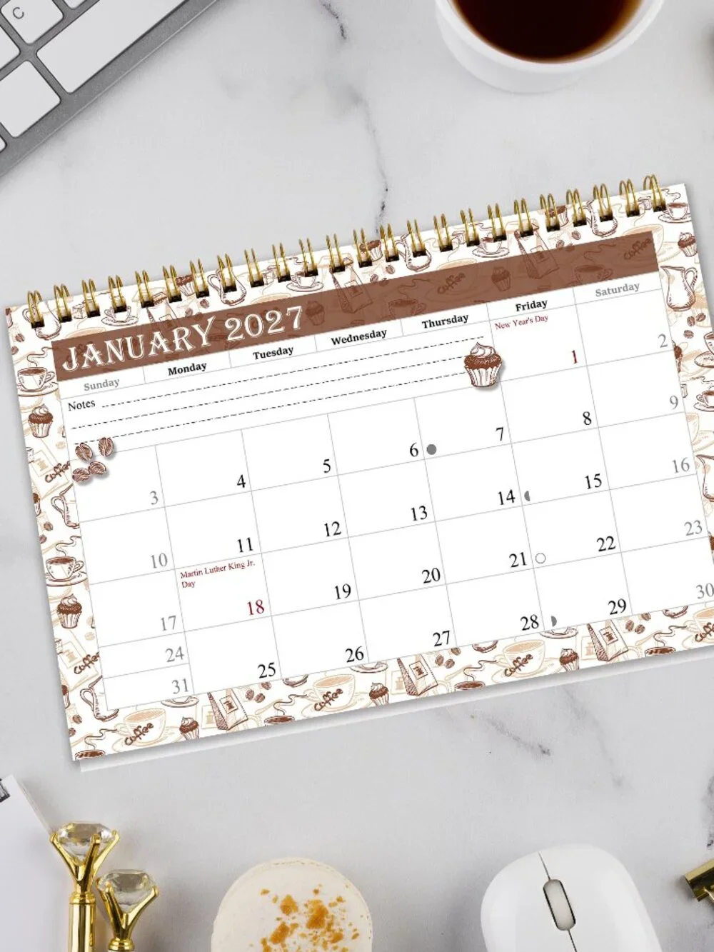 2026-2027 18 Months Standing Flip Desk Calendar Desktop Planner 020